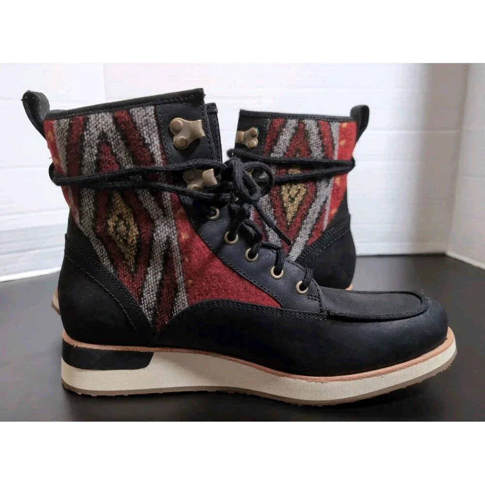 MERRELL WOMENS BLACK 7.5 J001964 Vegan Leather Boot Wool & Cotton Blend  New